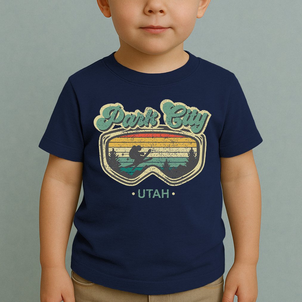 Park City Utah Ski Winter Sports Vintage Souvenir Skier Toddler T-Shirt
