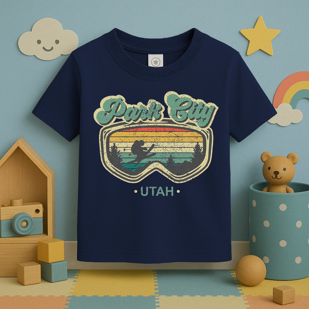 Park City Utah Ski Winter Sports Vintage Souvenir Skier Toddler T-Shirt