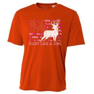 Pink Camo Usa Flag Patriotic Deer Hunting Hunt Like A Gift Cooling Performance Crew T-Shirt