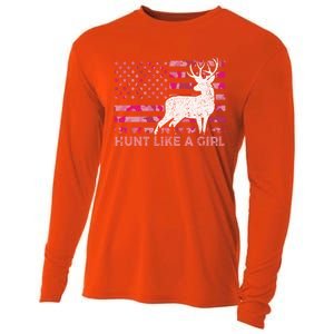 Pink Camo Usa Flag Patriotic Deer Hunting Hunt Like A Gift Cooling Performance Long Sleeve Crew