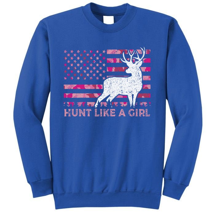 Pink Camo Usa Flag Patriotic Deer Hunting Hunt Like A Gift Sweatshirt