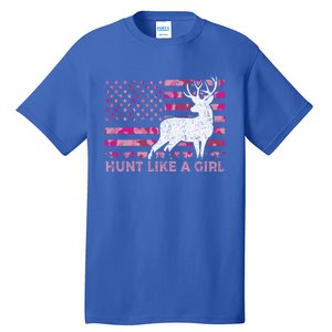 Pink Camo Usa Flag Patriotic Deer Hunting Hunt Like A Gift Tall T-Shirt