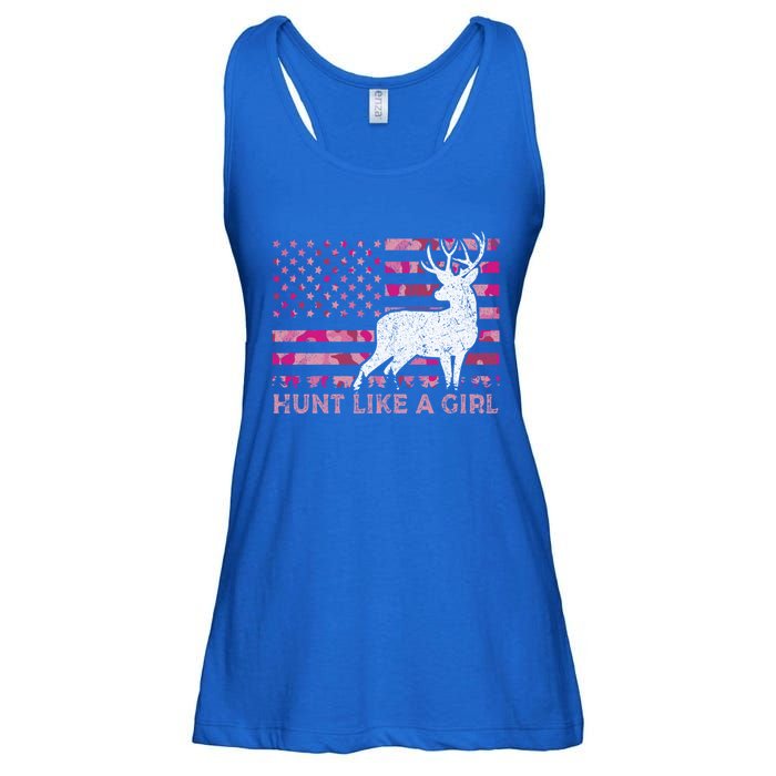 Pink Camo Usa Flag Patriotic Deer Hunting Hunt Like A Gift Ladies Essential Flowy Tank