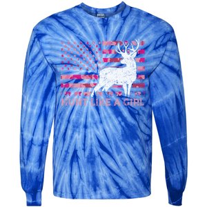 Pink Camo Usa Flag Patriotic Deer Hunting Hunt Like A Gift Tie-Dye Long Sleeve Shirt