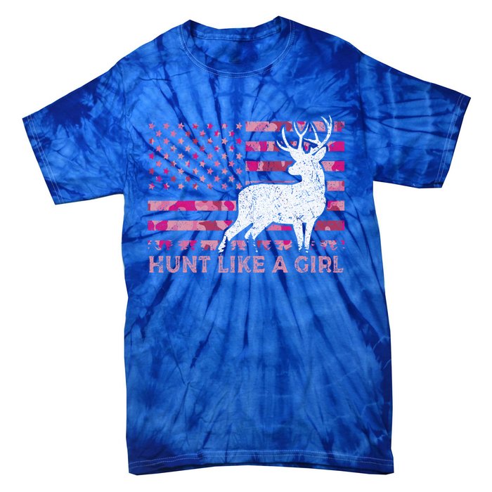 Pink Camo Usa Flag Patriotic Deer Hunting Hunt Like A Gift Tie-Dye T-Shirt