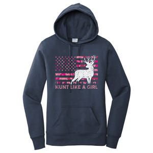 Pink Camo Usa Flag Patriotic Deer Hunting Hunt Like A Gift Women's Pullover Hoodie