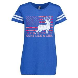 Pink Camo Usa Flag Patriotic Deer Hunting Hunt Like A Gift Enza Ladies Jersey Football T-Shirt