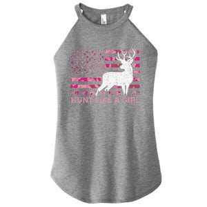 Pink Camo Usa Flag Patriotic Deer Hunting Hunt Like A Gift Women's Perfect Tri Rocker Tank