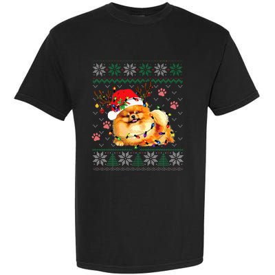 Pomeranian Christmas Ugly Funny Dog Lover Xmas Garment-Dyed Heavyweight T-Shirt