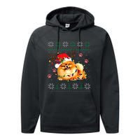 Pomeranian Christmas Ugly Funny Dog Lover Xmas Performance Fleece Hoodie