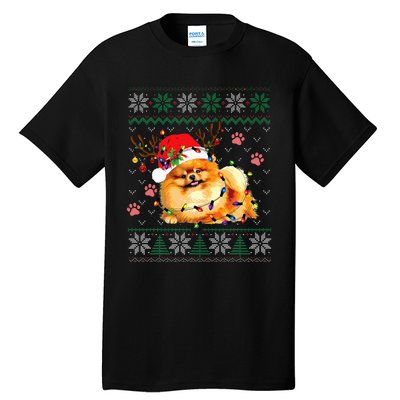 Pomeranian Christmas Ugly Funny Dog Lover Xmas Tall T-Shirt