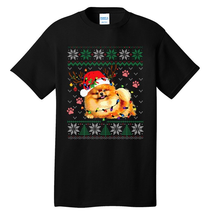 Pomeranian Christmas Ugly Funny Dog Lover Xmas Tall T-Shirt