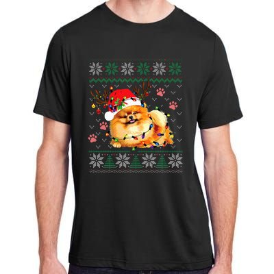 Pomeranian Christmas Ugly Funny Dog Lover Xmas Adult ChromaSoft Performance T-Shirt