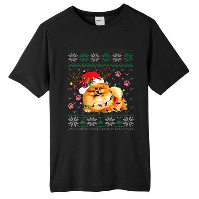 Pomeranian Christmas Ugly Funny Dog Lover Xmas Tall Fusion ChromaSoft Performance T-Shirt