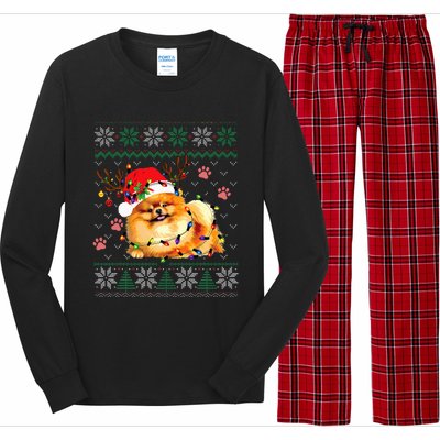 Pomeranian Christmas Ugly Funny Dog Lover Xmas Long Sleeve Pajama Set