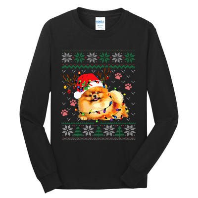 Pomeranian Christmas Ugly Funny Dog Lover Xmas Tall Long Sleeve T-Shirt