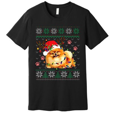 Pomeranian Christmas Ugly Funny Dog Lover Xmas Premium T-Shirt