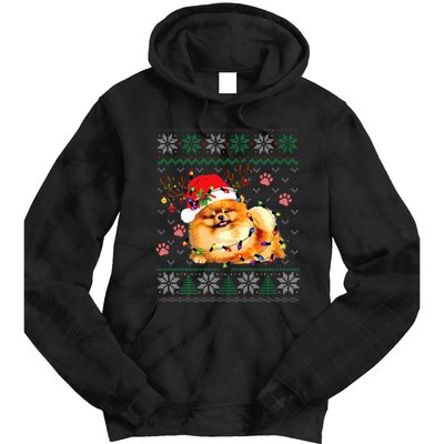 Pomeranian Christmas Ugly Funny Dog Lover Xmas Tie Dye Hoodie