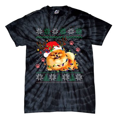 Pomeranian Christmas Ugly Funny Dog Lover Xmas Tie-Dye T-Shirt