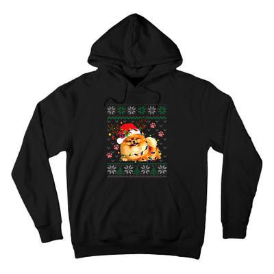 Pomeranian Christmas Ugly Funny Dog Lover Xmas Tall Hoodie