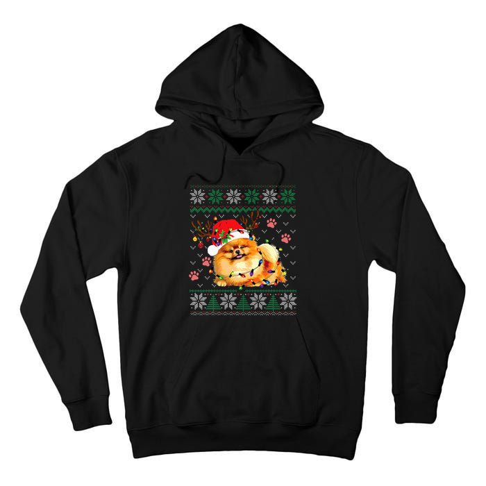 Pomeranian Christmas Ugly Funny Dog Lover Xmas Tall Hoodie