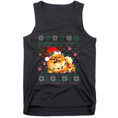 Pomeranian Christmas Ugly Funny Dog Lover Xmas Tank Top