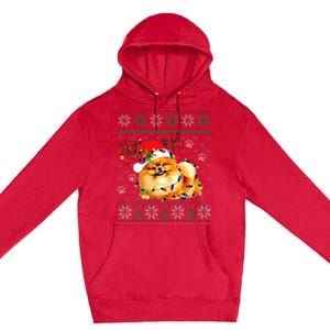 Pomeranian Christmas Ugly Funny Dog Lover Xmas Premium Pullover Hoodie