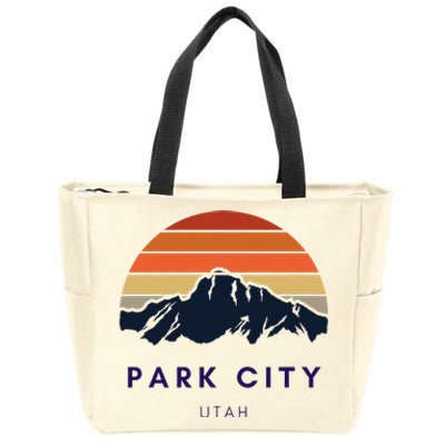 Park City Utah Skiing Snowboarding Hikers Utah Gifts UT Zip Tote Bag