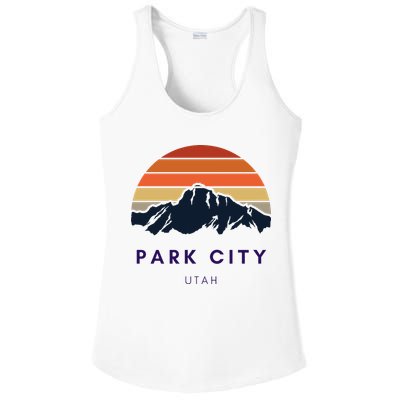 Park City Utah Skiing Snowboarding Hikers Utah Gifts UT Ladies PosiCharge Competitor Racerback Tank