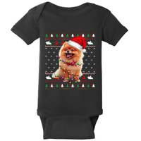 Pomeranian Christmas Ugly Sweater Funny Dog Lover Xmas Baby Bodysuit