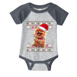 Pomeranian Christmas Ugly Sweater Funny Dog Lover Xmas Infant Baby Jersey Bodysuit