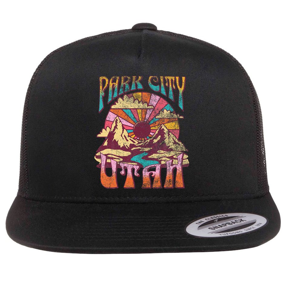 Park City Utah Nature Hiking Mountains Outdoors Flat Bill Trucker Hat