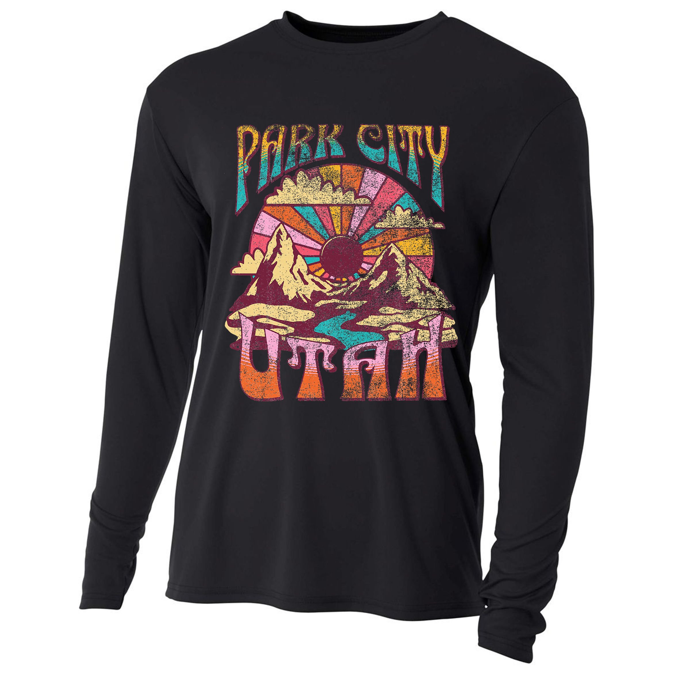 Park City Utah Nature Hiking Mountains Outdoors Cooling Performance Long Sleeve Crew