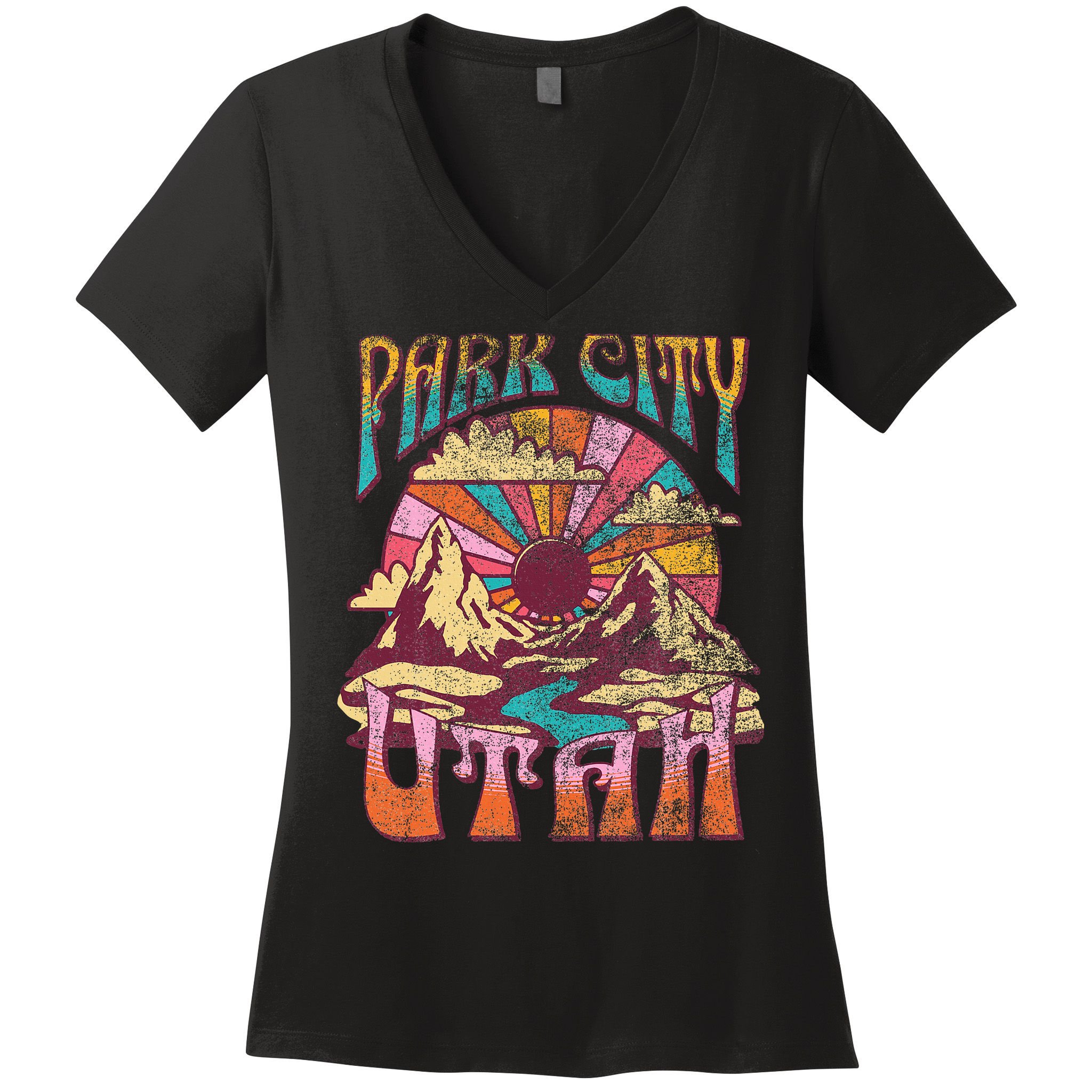 Park City Utah Nature Hiking Mountains Outdoors Women's V-Neck T-Shirt