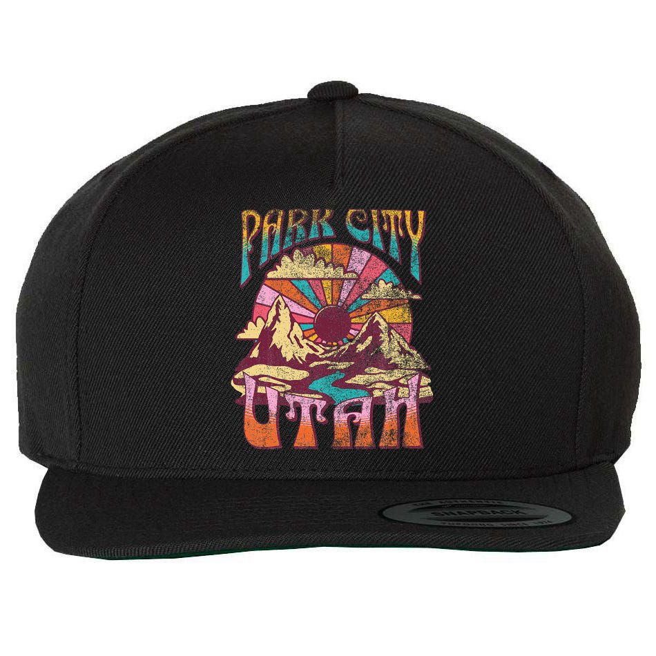 Park City Utah Nature Hiking Mountains Outdoors Wool Snapback Cap