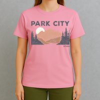 Park City Utah Faded Mountain Forest Hiking T-Shirt