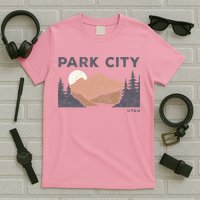 Park City Utah Faded Mountain Forest Hiking T-Shirt