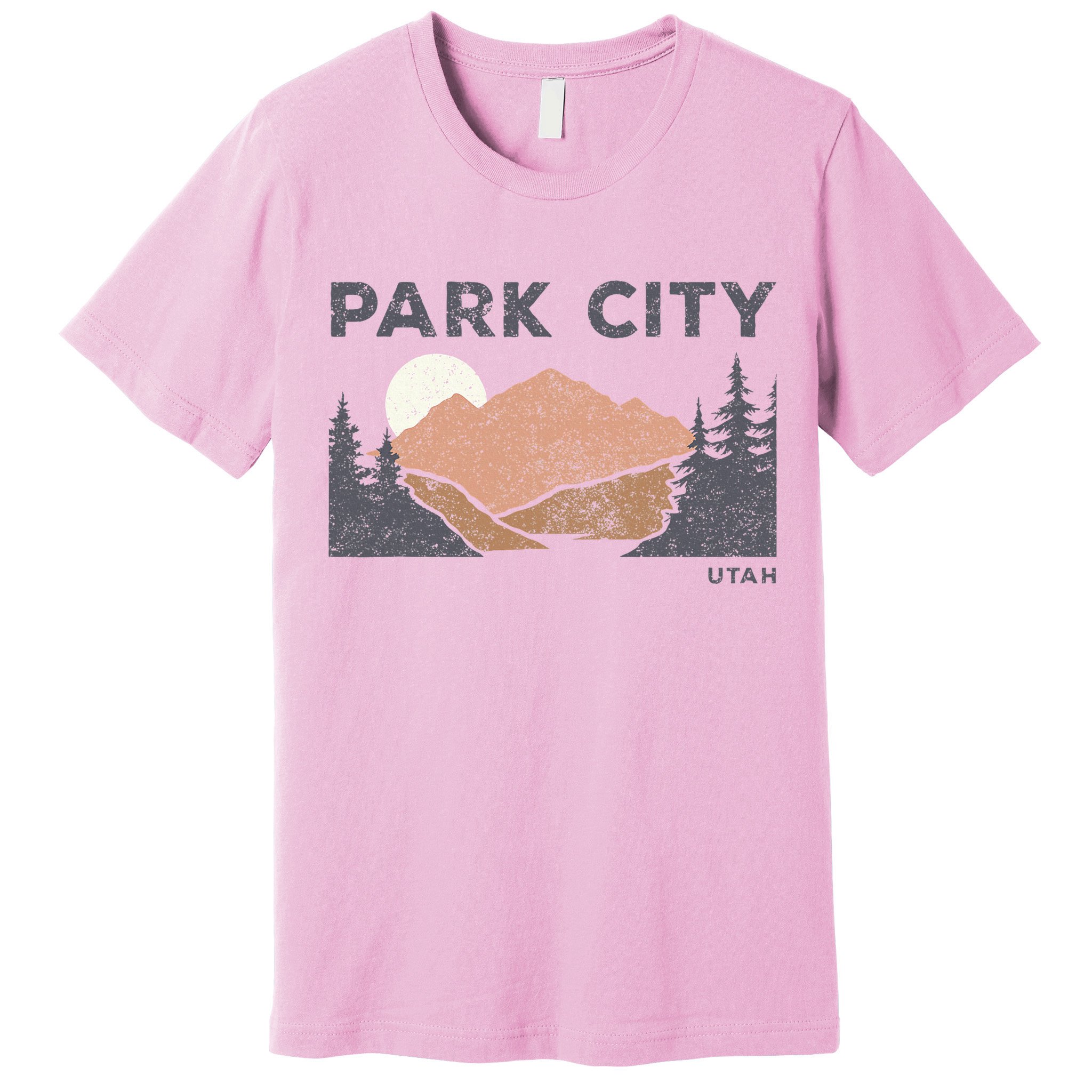 Park City Utah Faded Mountain Forest Hiking Premium T-Shirt