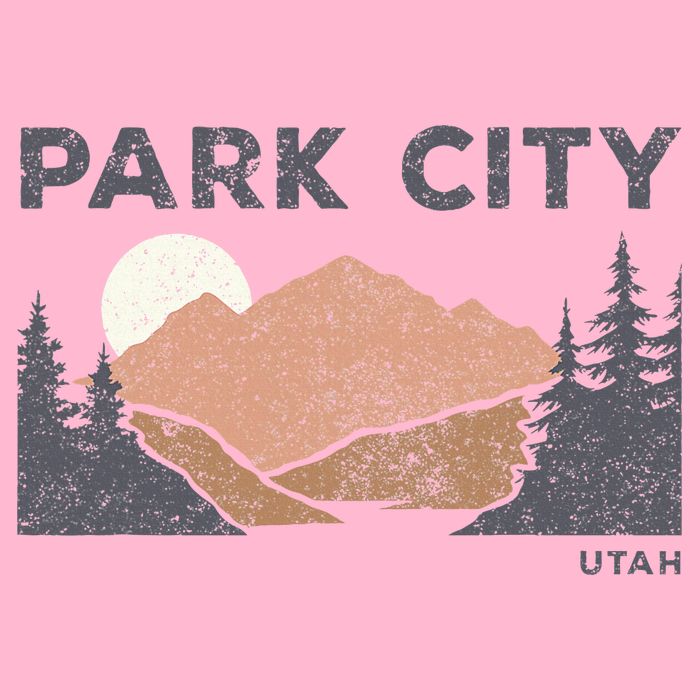 Park City Utah Faded Mountain Forest Hiking Premium T-Shirt