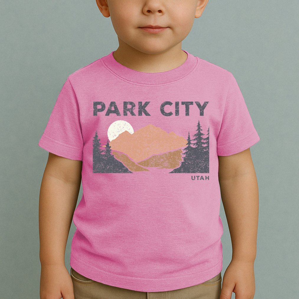 Park City Utah Faded Mountain Forest Hiking Toddler T-Shirt