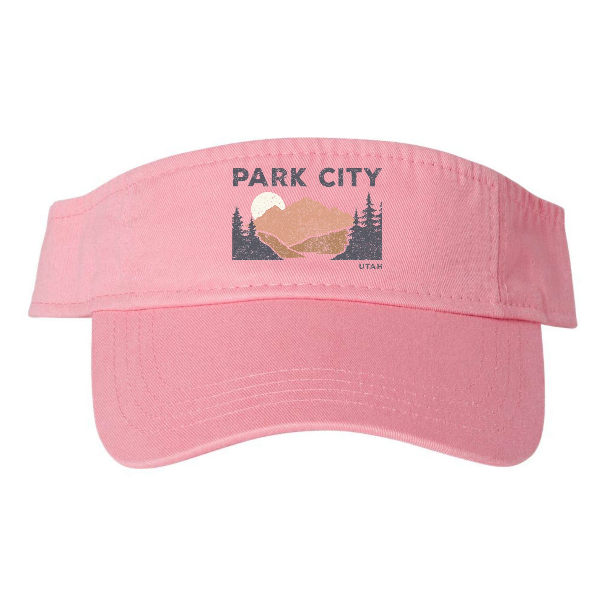 Park City Utah Faded Mountain Forest Hiking Visor