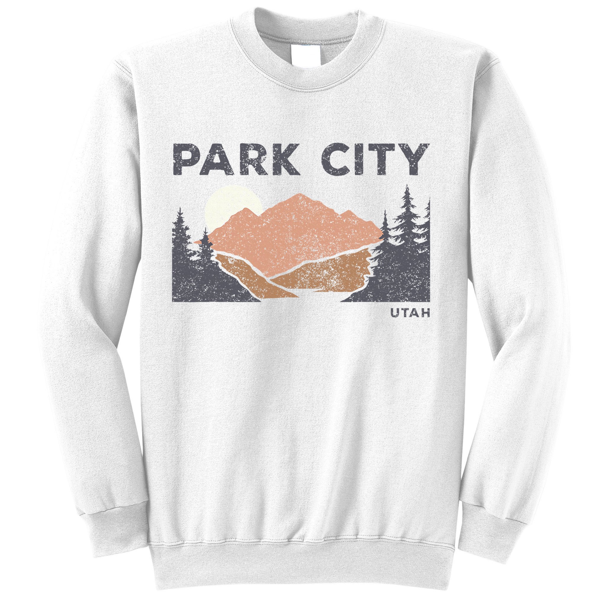 Park City Utah Faded Mountain Forest Hiking Sweatshirt