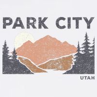 Park City Utah Faded Mountain Forest Hiking Bucket Hat