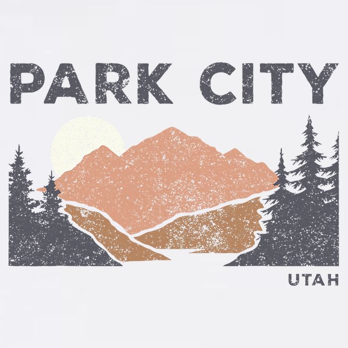 Park City Utah Faded Mountain Forest Hiking Bucket Hat