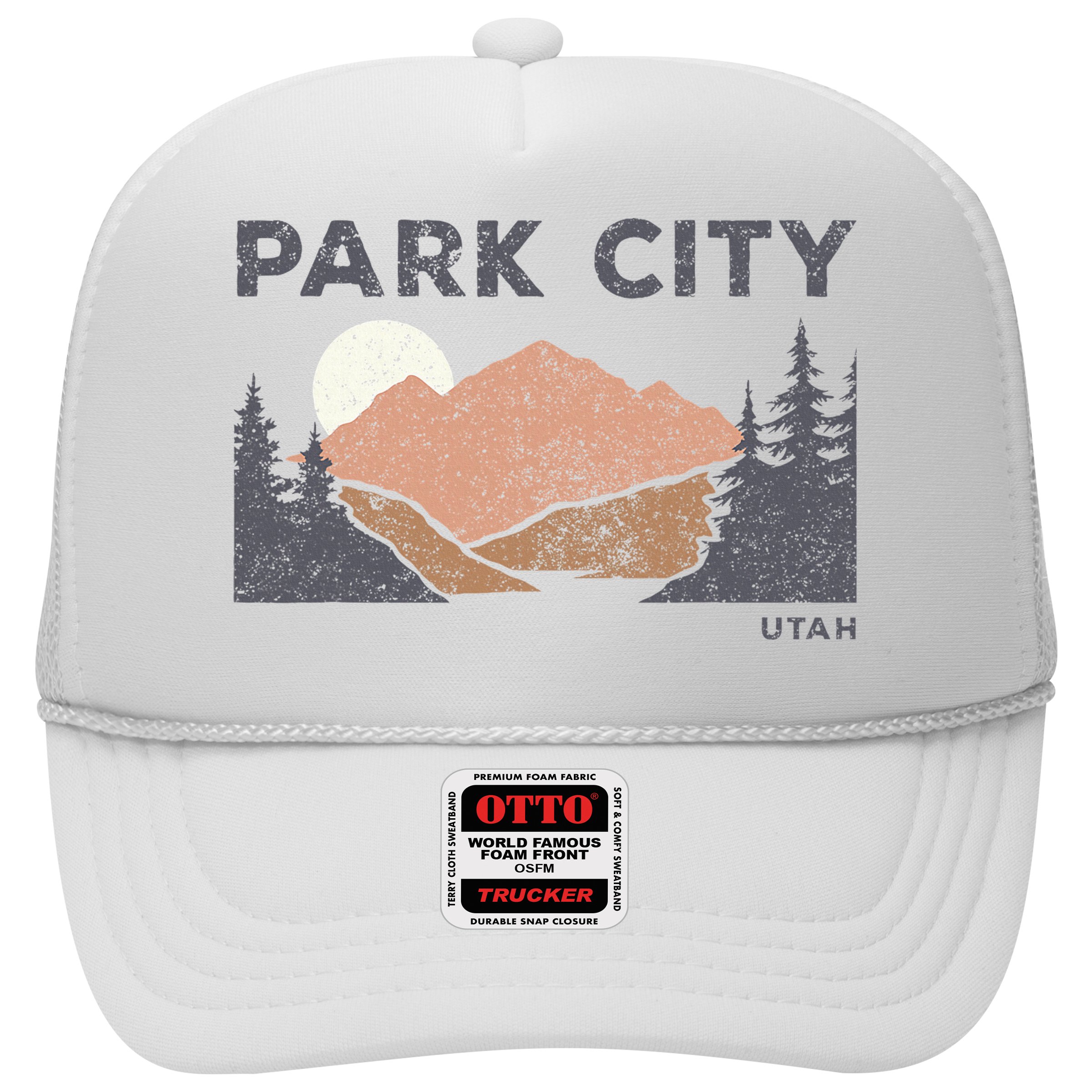 Park City Utah Faded Mountain Forest Hiking Hat