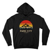 Park City Utah Ski Winter Sports Vintage Souvenir Skier Tall Hoodie