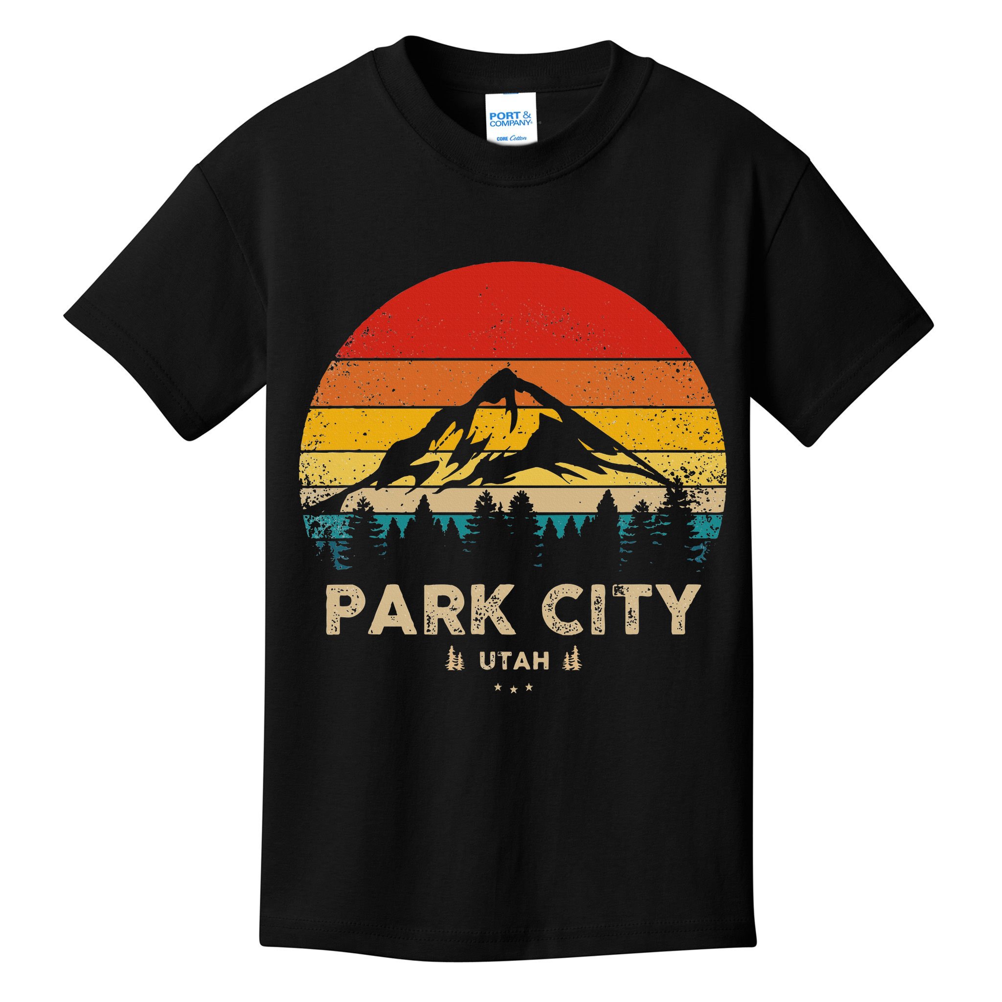 Park City Utah Ski Winter Sports Vintage Souvenir Skier Kids T-Shirt