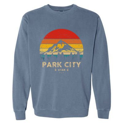 Park City Utah Ski Winter Sports Vintage Souvenir Skier Garment-Dyed Sweatshirt