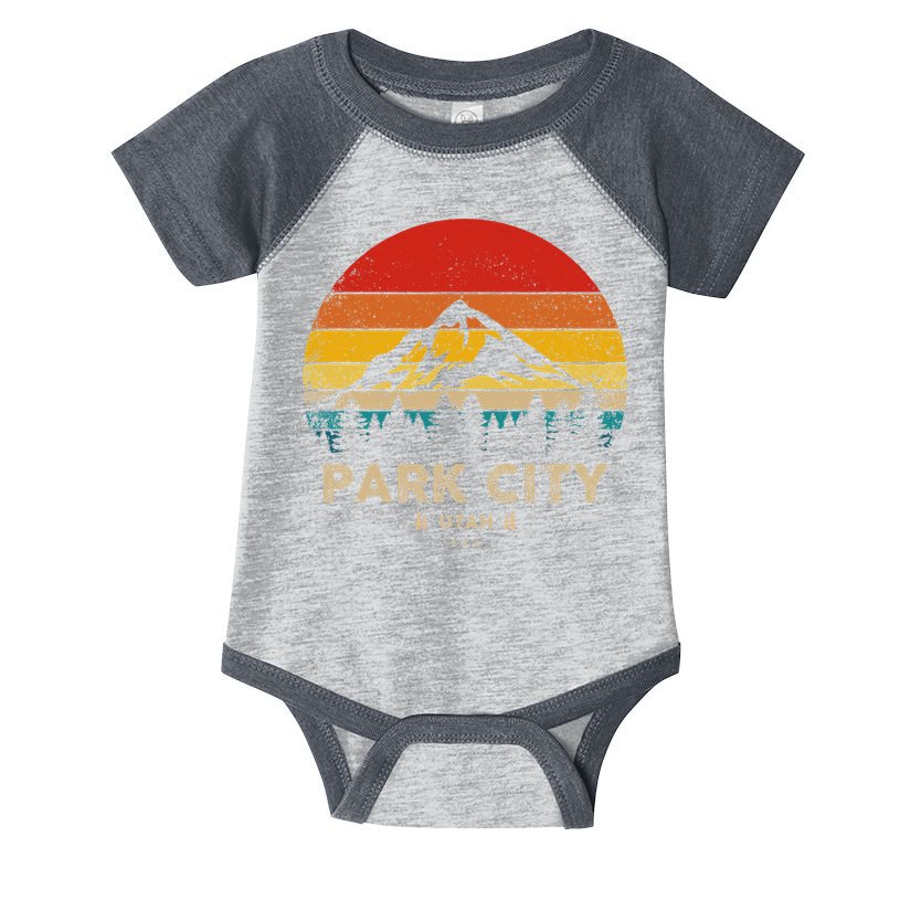 Park City Utah Ski Winter Sports Vintage Souvenir Skier Infant Baby Jersey Bodysuit