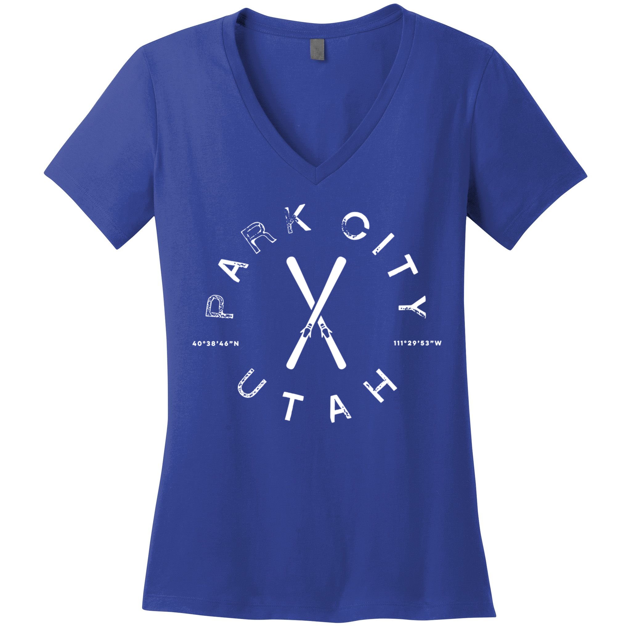Park City Utah Vintage Retro Skiing Gift Great Gift Women's V-Neck T-Shirt